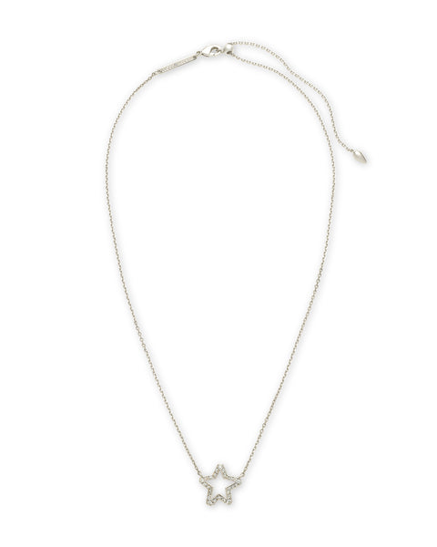Kendra Scott Jae Star Pendant Necklace In White Crystal