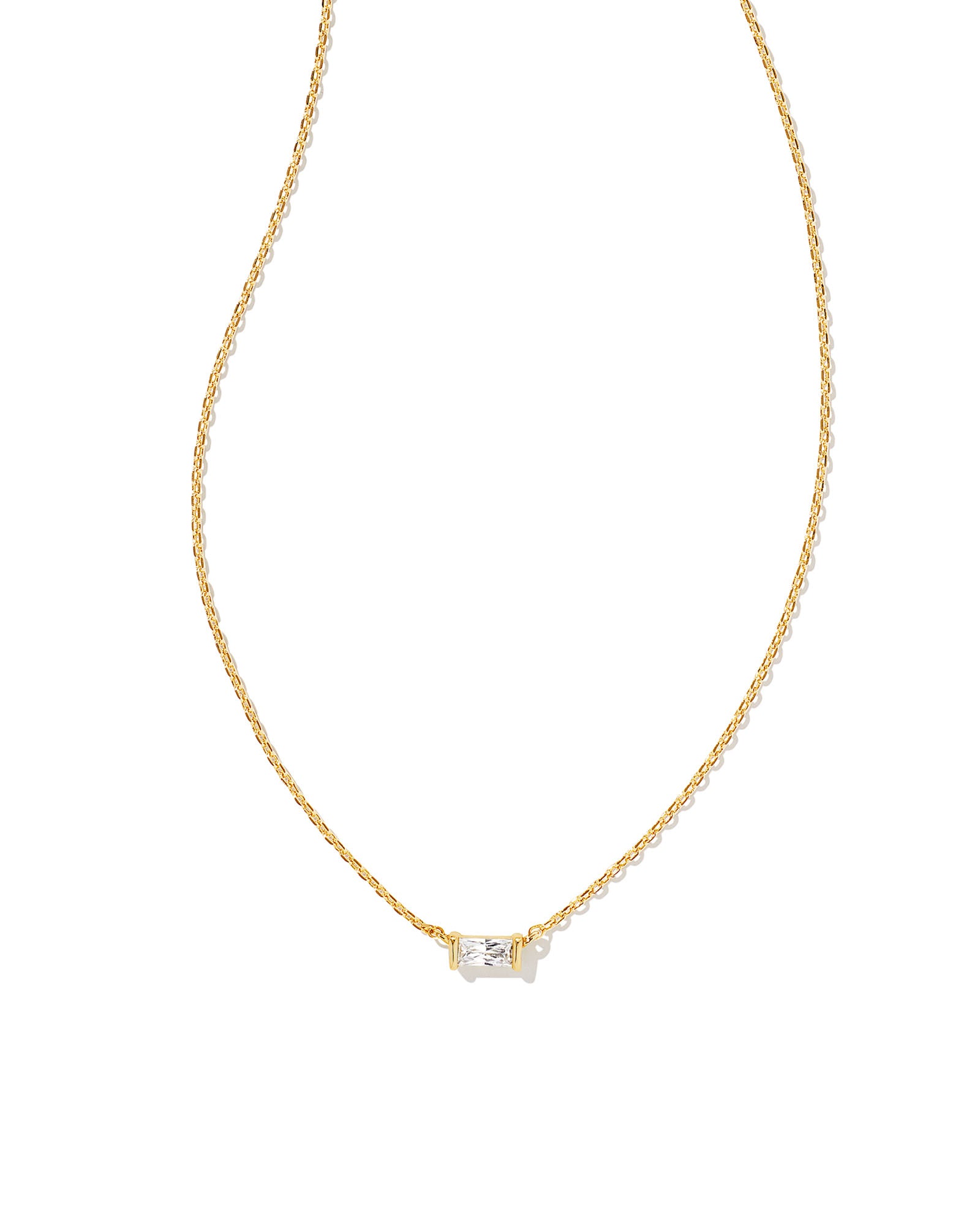 Kendra Scott Juliette Gold Pendant Necklace in White Crystal