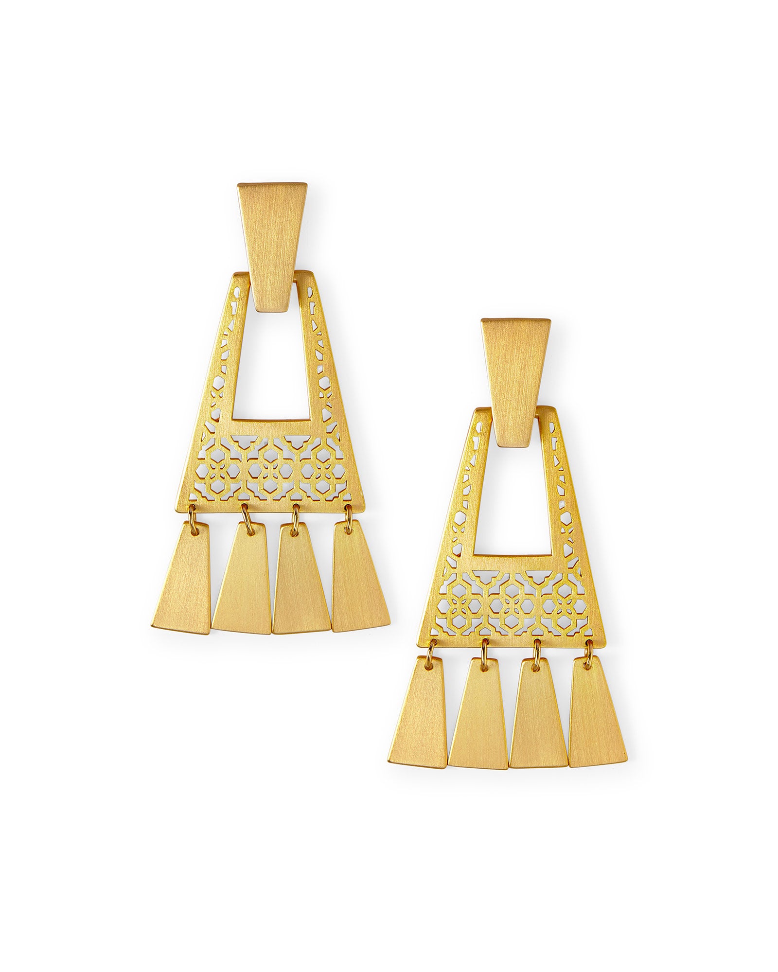 Kendra Scott Kase Vintage Gold Fringe Earrings In Vintage Gold Filigree
