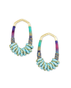 Kendra Scott Masie Gold Open Frame Earrings In Mint Mix Paracord
