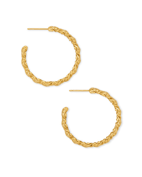 Kendra Scott Natalie Vintage Gold Hoop Earrings In Vintage Gold