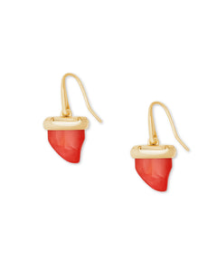 Kendra Scott Oleana Gold Drop Earrings In Red Mother-Of-Pearl