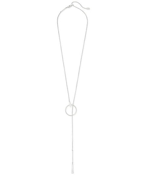 Kendra Scott Small Tegan Y Necklace In Silver